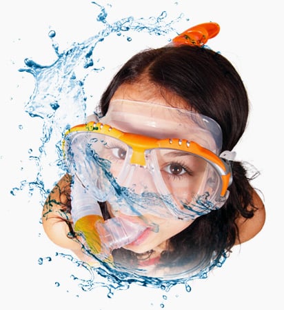 Woman snorkling image