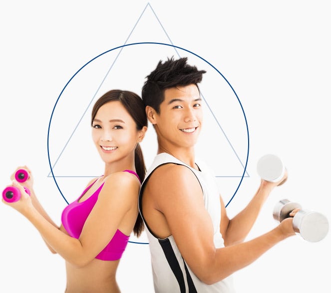 Couple doing weights together